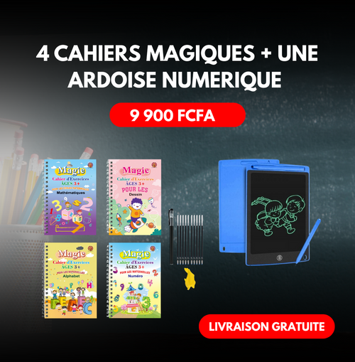 4 livres de pratique magique pour les enfants + Une ardoise numerique offerte