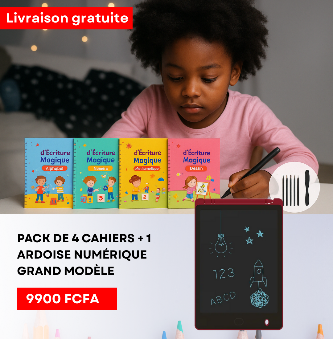 4 livres de pratique magique pour les enfants + Une ardoise numerique offerte